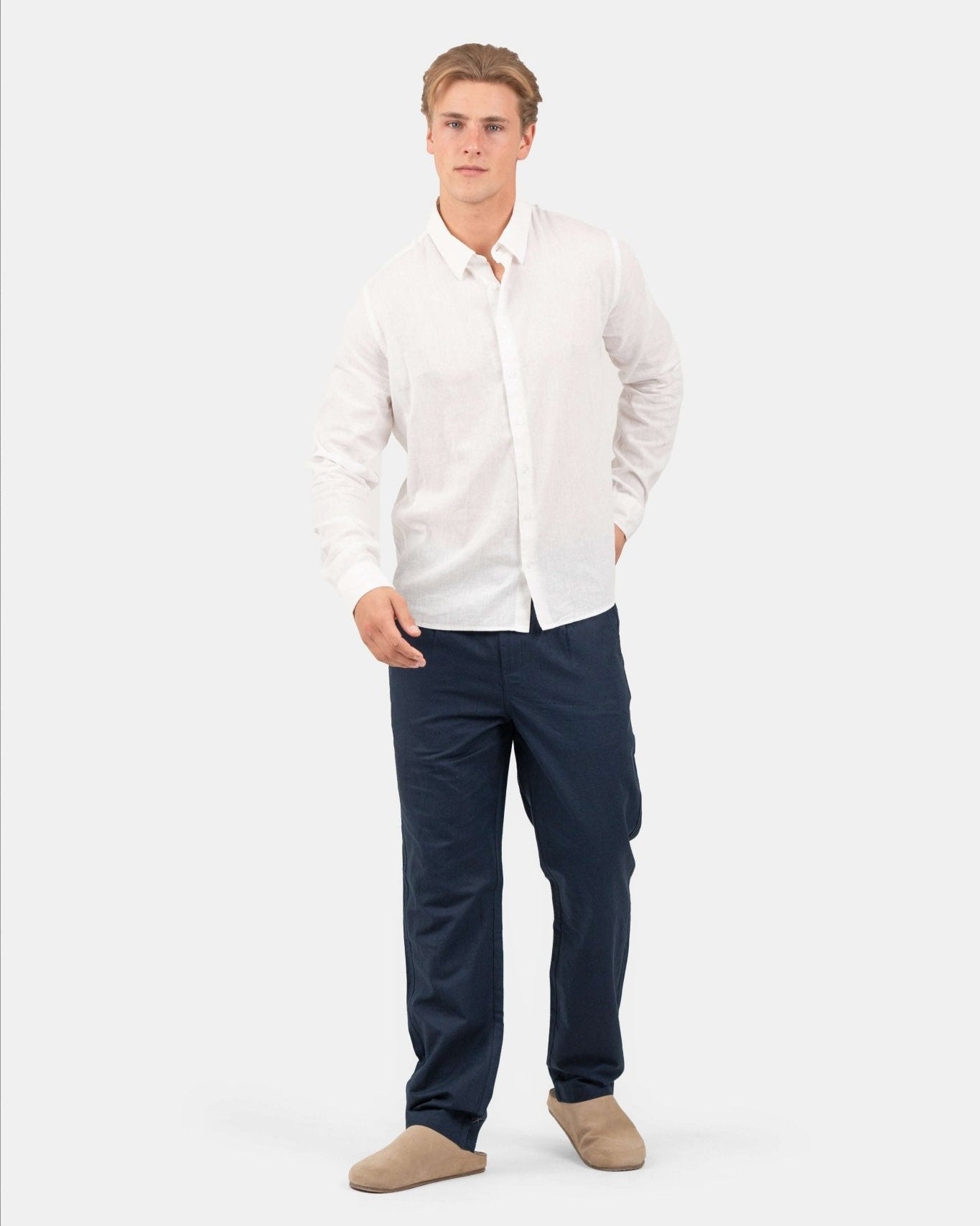 Langærmet Hørskjorte Hvid | Skagen - clothing.dk
